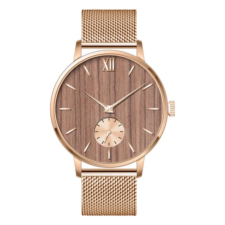 High-grade Steel Custom Logo Watch with Wood Grain Dial, OEM & ODM, ladies watch, Women’s Watches