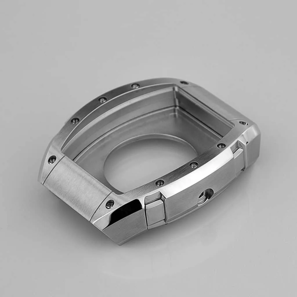 Rectangular stainless steel watch case