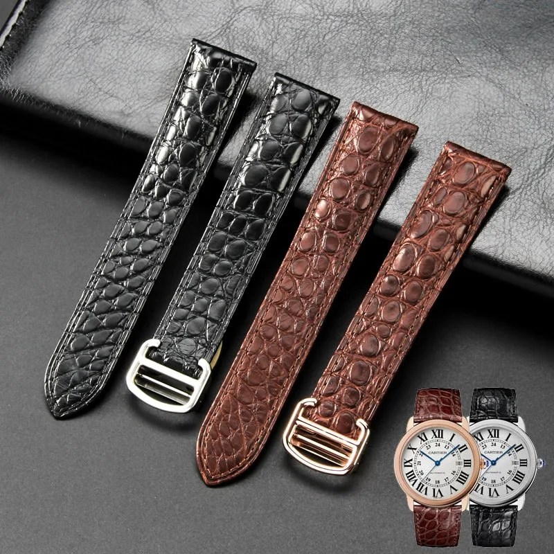Crocodile leather watch strap